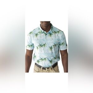 Tropical Palm Tree Print Men's Shirt yatta golf size large